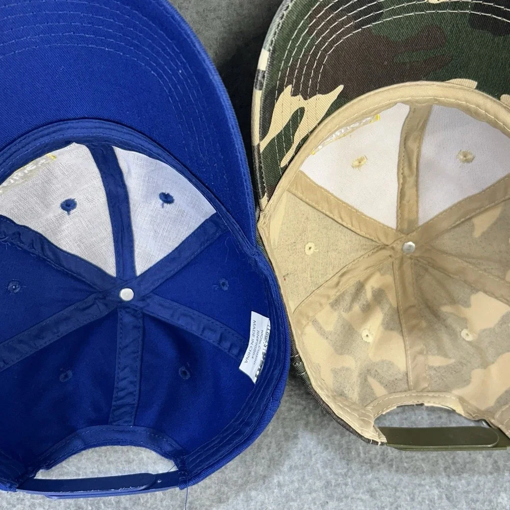 Lowe's PRO Hat Lot 2 Snapback Caps Blue Camo Embroidered‎ Adjustable